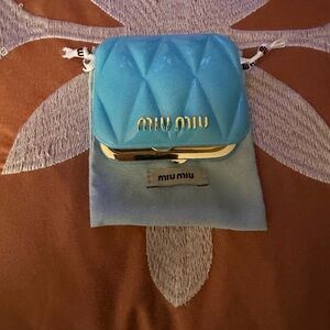 Miu Miu Blue Compact Double Sided Mirror Case